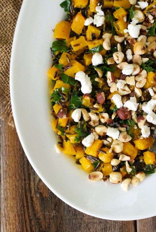 Wild Rice, Roasted Butternut Squash, and Kale with Citrus Curry Dressing | Relishing It