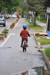 A demonstration project showing how great a buffered bike lane can be. Photo by Mike Lydon