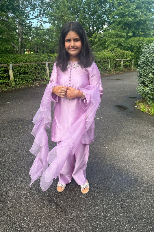 Lilac Whirl Ruffle Dupatta| RJ’S PRET