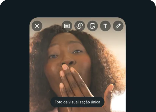 captura de tela do recurso de visualização única no WhatsApp para enviar fotos e vídeos que desaparecem após serem abertos