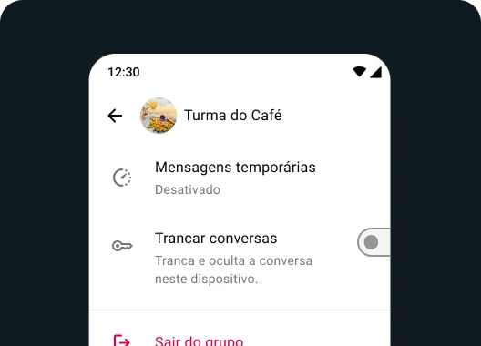 captura de tela de como sair de grupos silenciosamente no WhatsApp