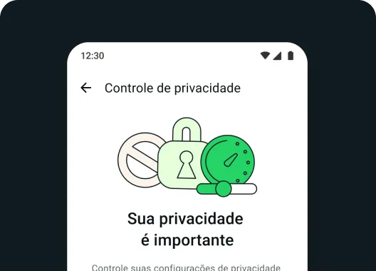 captura de tela das configurações de privacidade do WhatsApp com orientação passo a passo