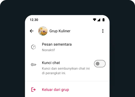 tangkapan layar cara keluar dari grup tanpa notifikasi di whatsapp