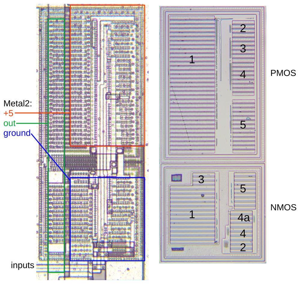 One of the upper drivers. The left image shows metal while the right image shows silicon. One of the upper drivers. The left image shows metal while the right image shows silicon.