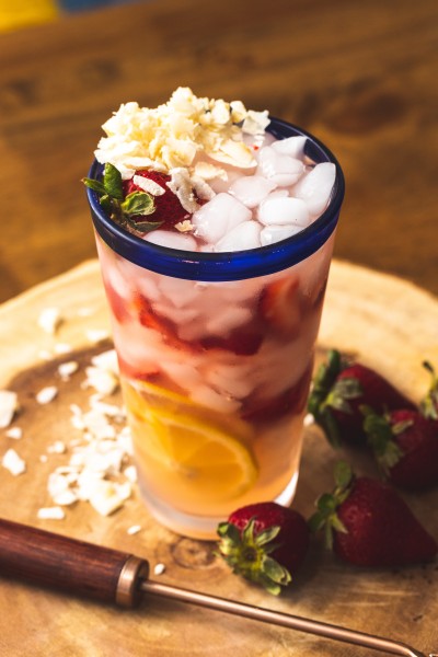 Coconut Water Strawberry Vodka Cocktail recipe