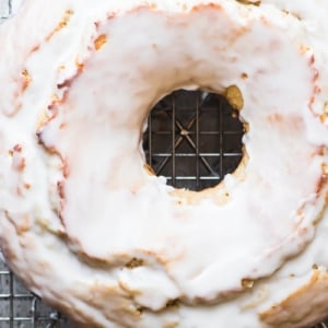 buttermilk doughnut cake on rack