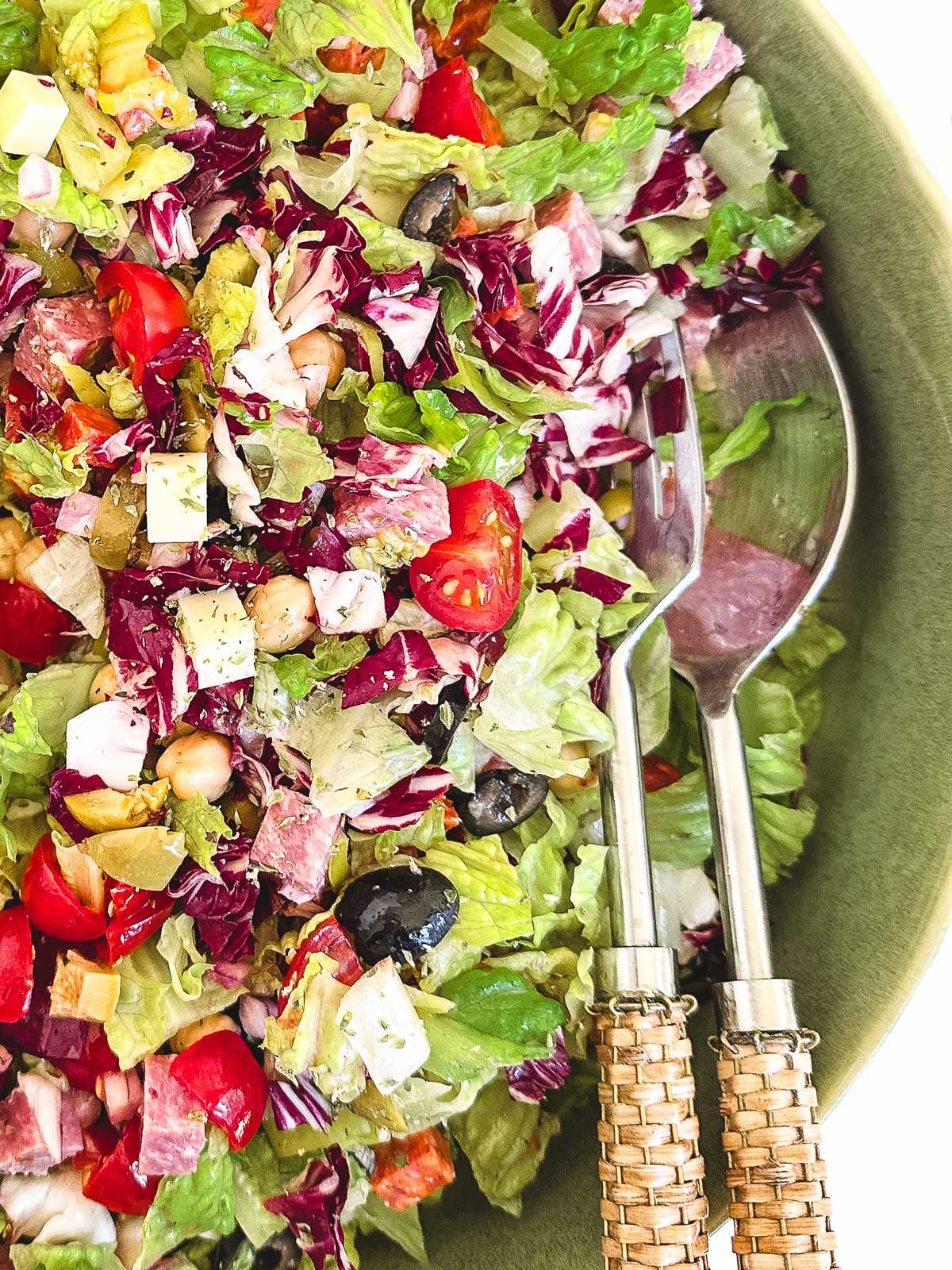 Italian chop chop salad, tossed.