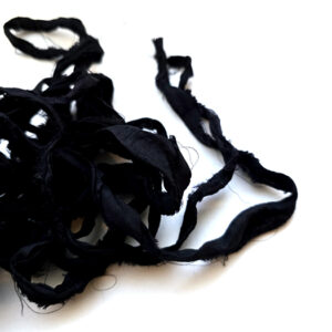Black Sari Silk Ribbon : 3 yards