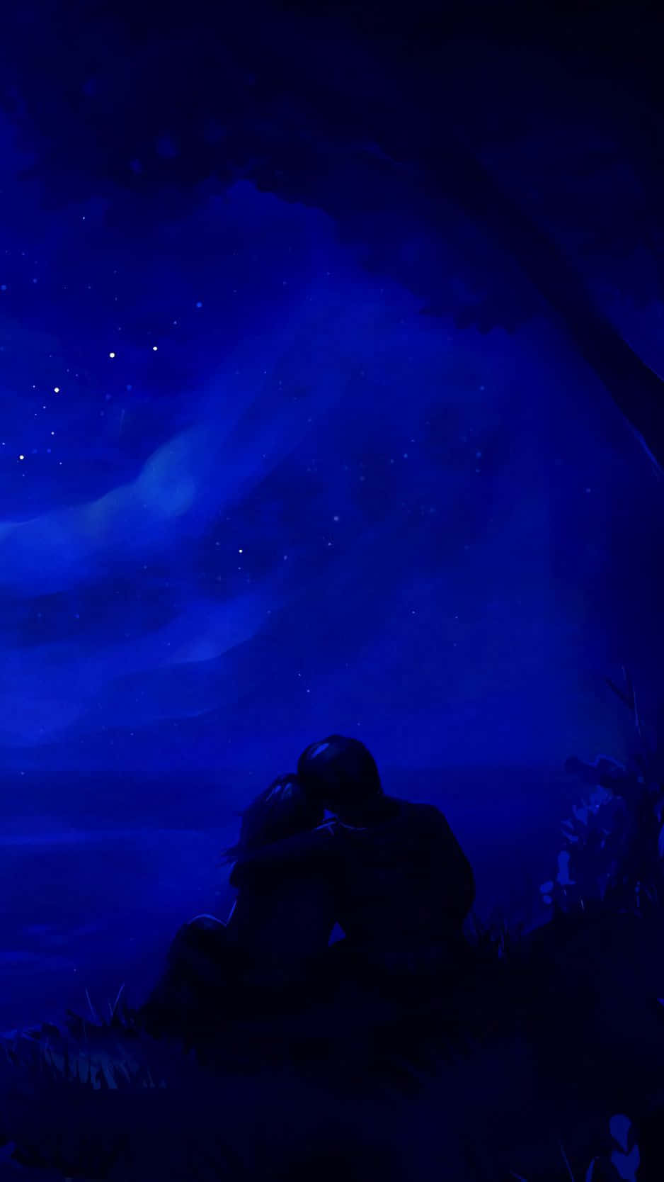 Undulce Abrazo Entre Dos Amantes Negros. Fondo de pantalla