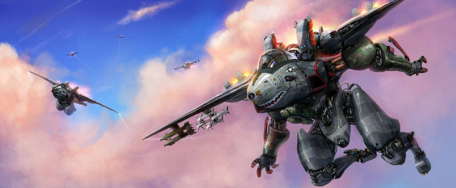 Macross Robot Jet Flygplan Wallpaper
