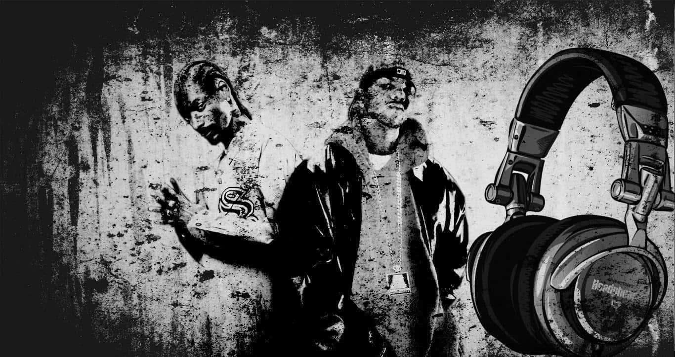 Sfondodigitale Con Artisti Rap E Cuffie