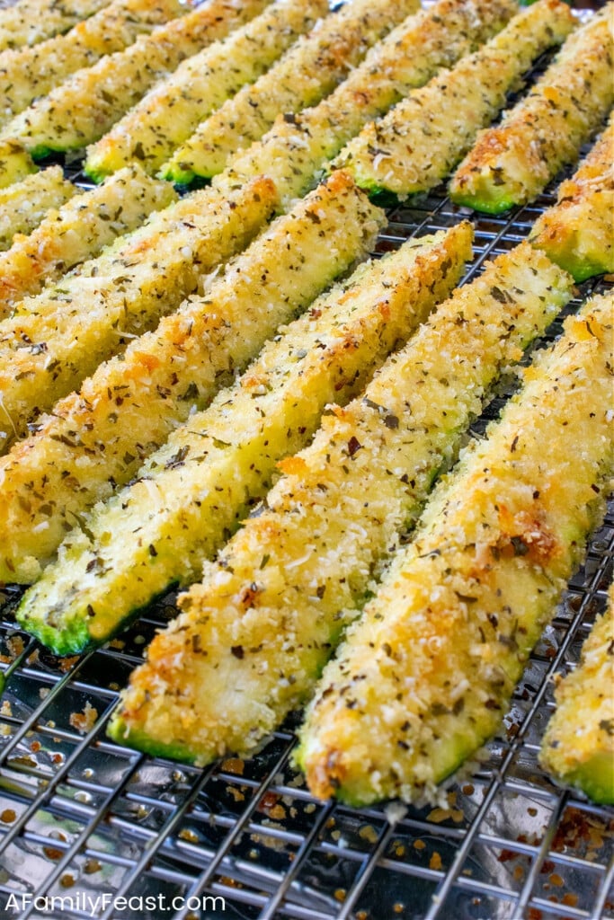 Parmesan Crusted Zucchini Wedges - A Family Feast