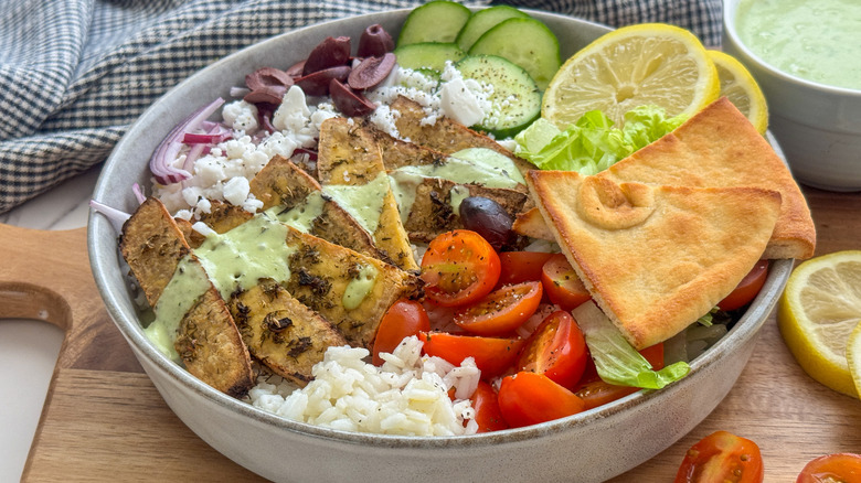 vegetarian gyro bowl