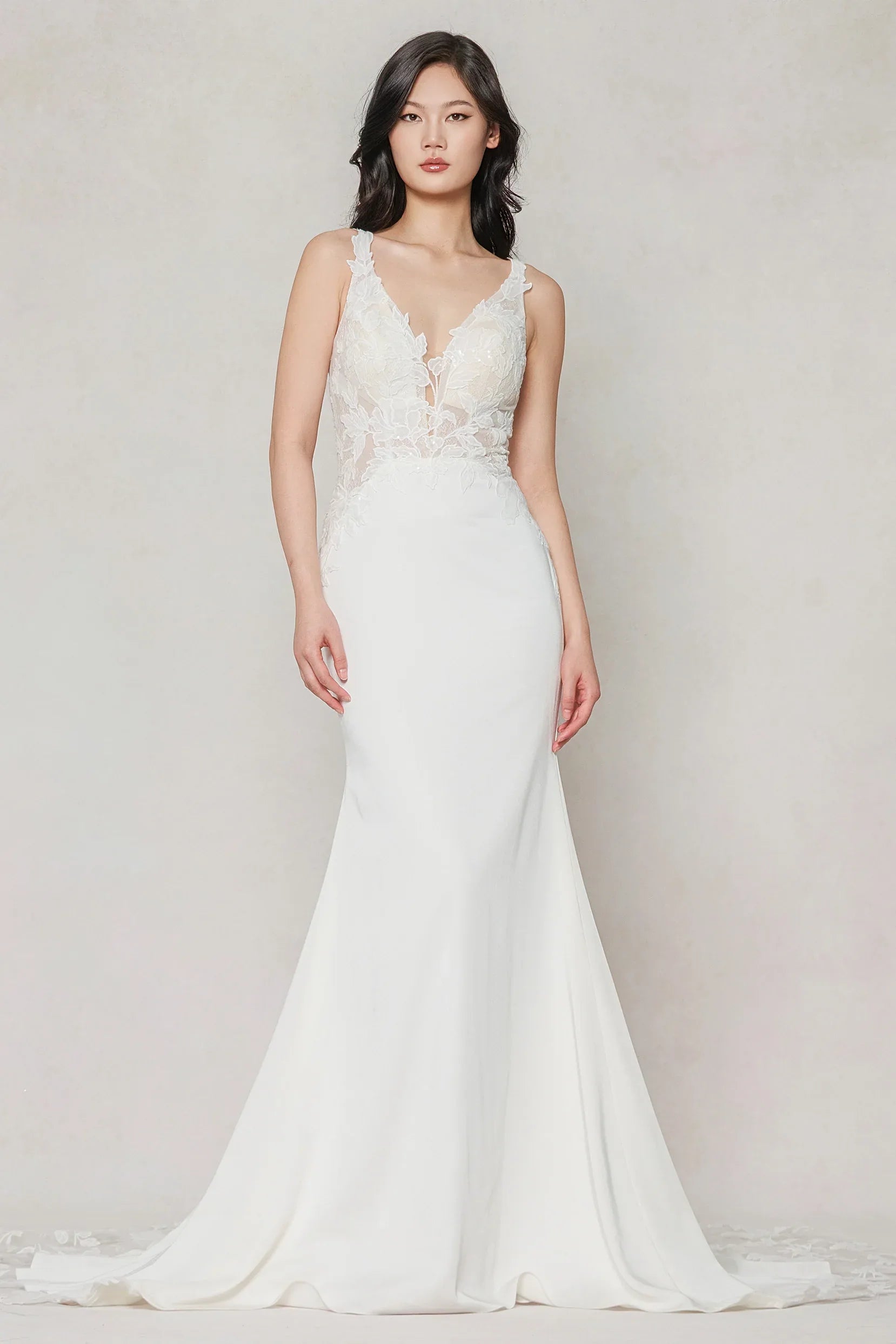 Trumpet-Mermaid Chapel Train Stretch Satin Wedding Dress CW3607 - COCOMELODY