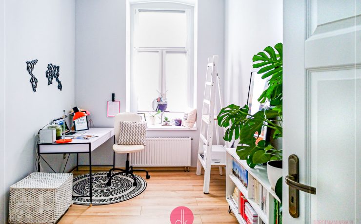 Pokój do pracy - domowe biuro soft loft - minimalistyczny styl