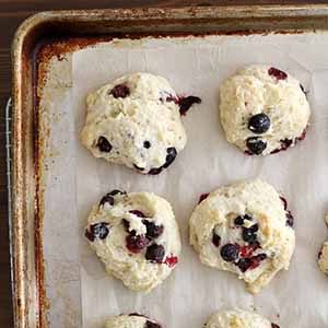 blueberry buttermilk drop biscuits.
