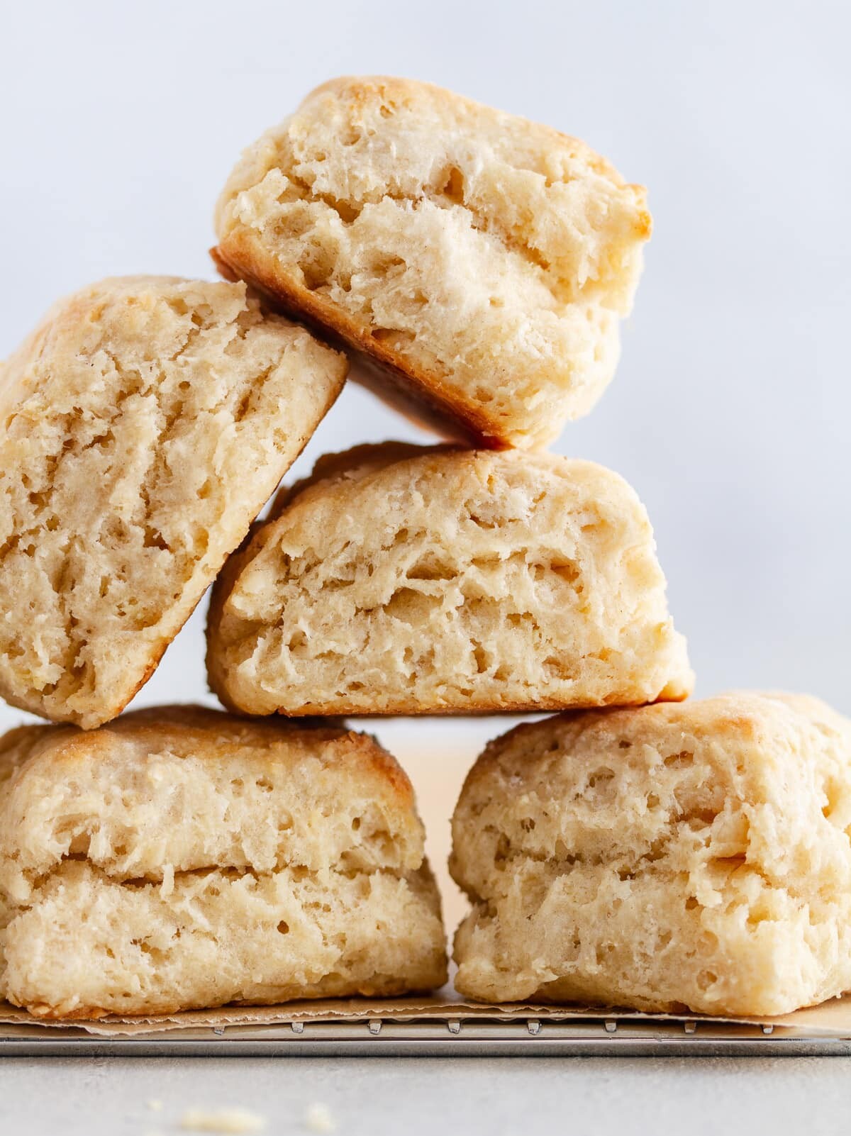 a stack of southern buttermilk biscuits.