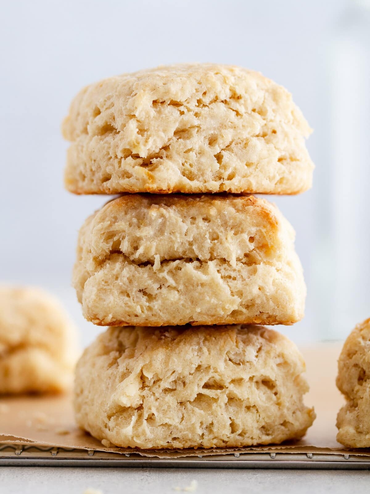 a stack of southern buttermilk biscuits.