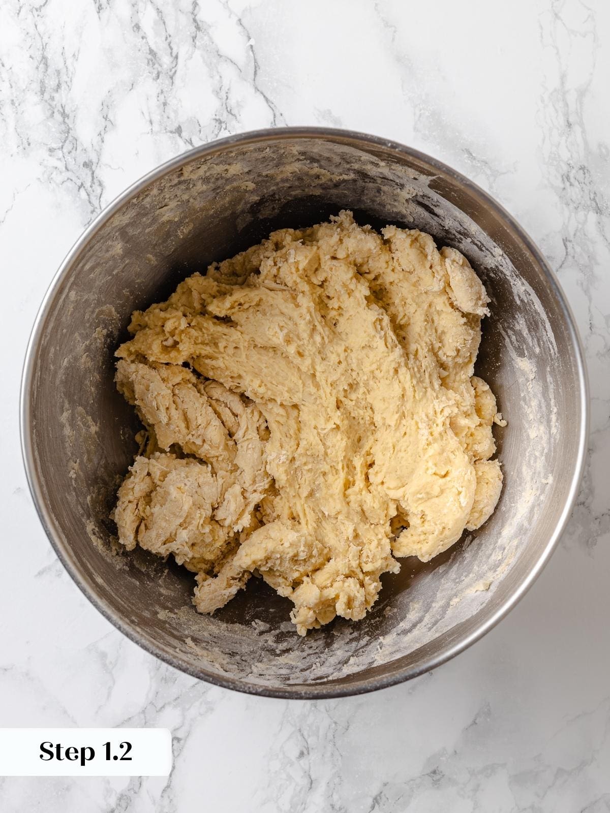 Mixed dough after kneading, smooth and elastic.
