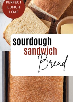 Buttery sourdough sandwich bread fresh from the oven, golden brown and perfect for everyday family dinners.
