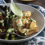 Roasted Shrimp, Asparagus, and Potatoes - Sheet Pan Dinner Healthy and easy! This roasted shrimp, asparagus, and potato sheet pan dinner will have food on the table in no time, but without a pile of pots to wash. | justalittlebitofbacon.com