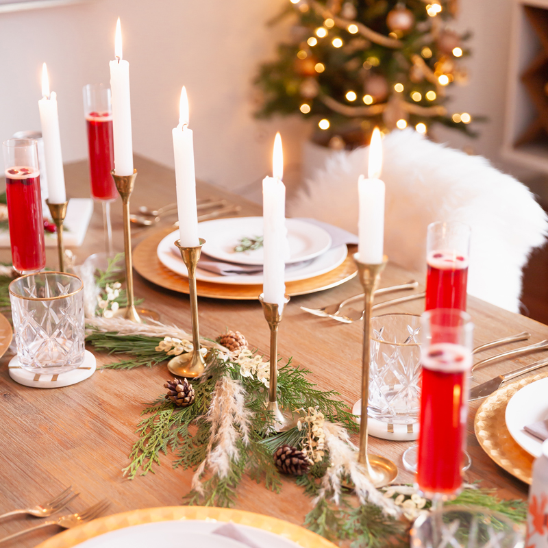 JustineCelina December 2019 Soundtrack + Bonus 2019 Soundtrack | Easy Holiday Entertaining Ideas | Chill Winter Playlist | Chill Holiday Playlist | Relaxing Winter Playlist | Music for Entertaining Holiday Cocktail Party | Easy Christmas Party Ideas | Simple Mid Century Modern Holiday Dinner Party | JustineCelinaβs Mid Century Modern Bohemian Dining Room | Simple Festive Tablescape with Winter Greenery, Pampas Grass, Candles and Champagne | Calgary Lifestyle Blogger // JustineCelina.com