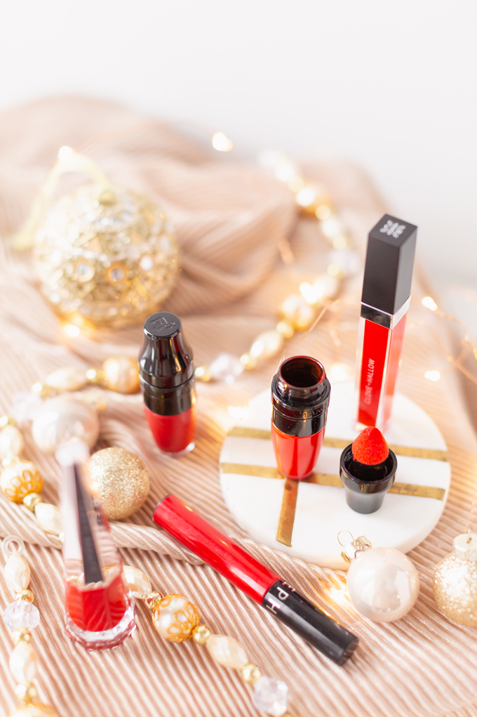 My Top 5 Red Lipsticks for the Holidays | JustineCelinaβs favourite red lipsticks | The best Red Lipsticks for Christmas | Clove + Hallow Lip Velvet in Fiesta | LancΓ΄me Matte Shaker High Pigment Liquid Lipstick in Redβy In 5 | SEPHORA COLLECTION Cream Lip Stain in 01 Always Red | FENTY BEAUTY by Rihanna Stunna Lip Paint Longwear Fluid Lip Color in Uncensored | LancΓ΄me Matte Shaker High Pigment Liquid Lipstick in Kiss Me ChΓ©rie | Calgary Beauty Blogger // JustineCelina.com