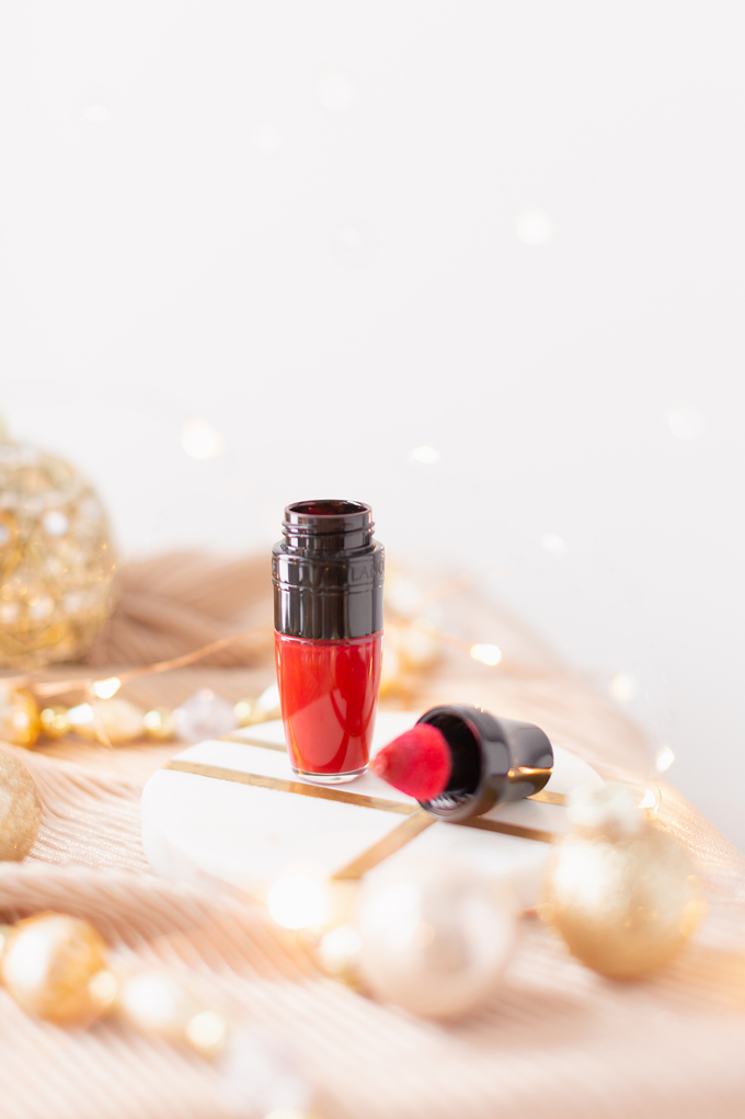 My Top 5 Red Lipsticks for the Holidays | LancΓ΄me Matte Shaker High Pigment Liquid Lipstick in Kiss Me ChΓ©rie photos, review, swatches | Brunette woman wearing a festive red lipstick | best red lipstick for MAC NC 25 - 30 skin, best universal red lipstick, best luxury red lipstick, best lipstick for winter complexion, best red liquid lipstick, best long lasting red lipstick, best red lipstick 2019, Christmas lipstick 2019 | Calgary Beauty Blogger // JustineCelina.com