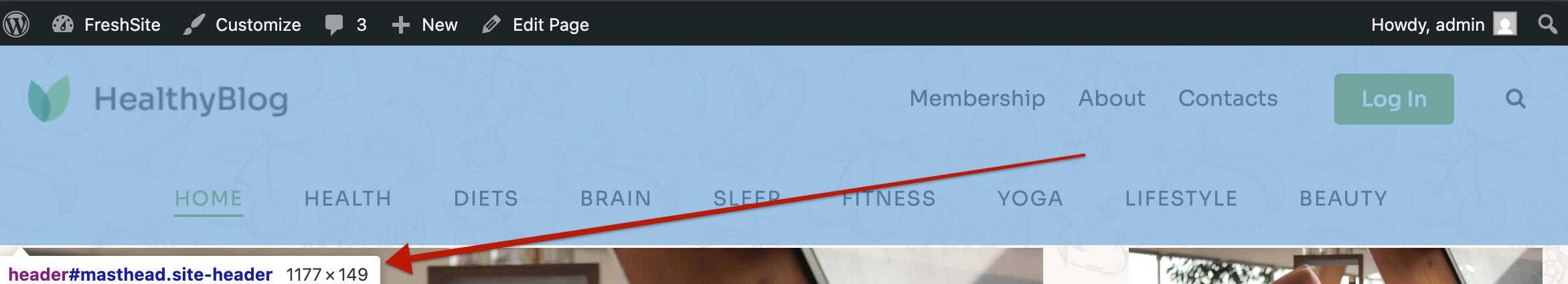 Header Height Style Box