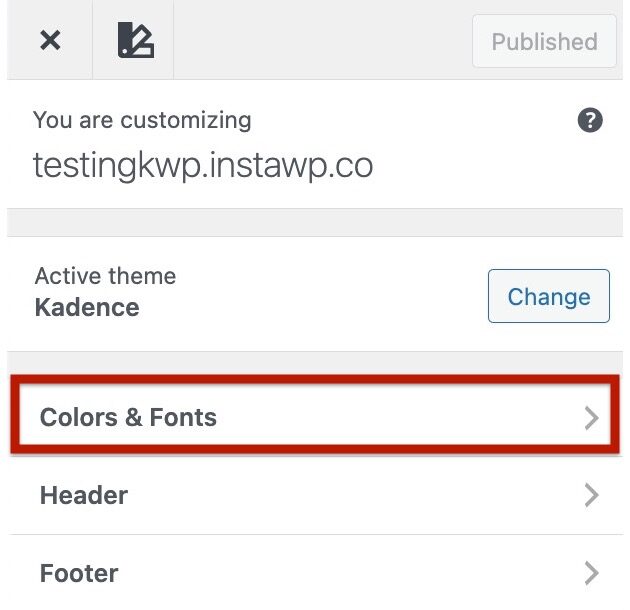 Colors and Fonts Settings