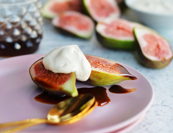 Fresh Figs with Vino Cotto and Crème Fraiche Recipe