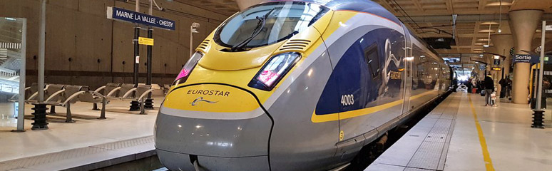 Eurostar at Marne la Vallee station, for Disnelyland Paris