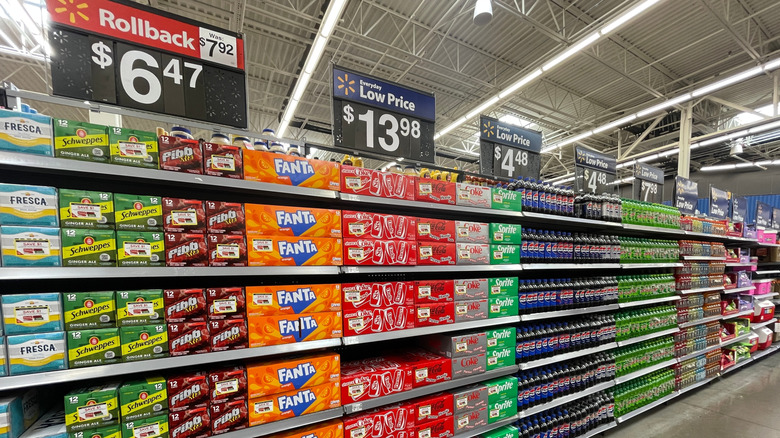 Soda aisle at a Walmart supermarket