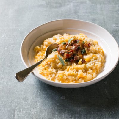 a farm tour + butternut squash risotto.