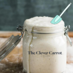 Bubbly, active sourdough starter in a jar