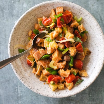 Warm Sourdough Panzanella Salad