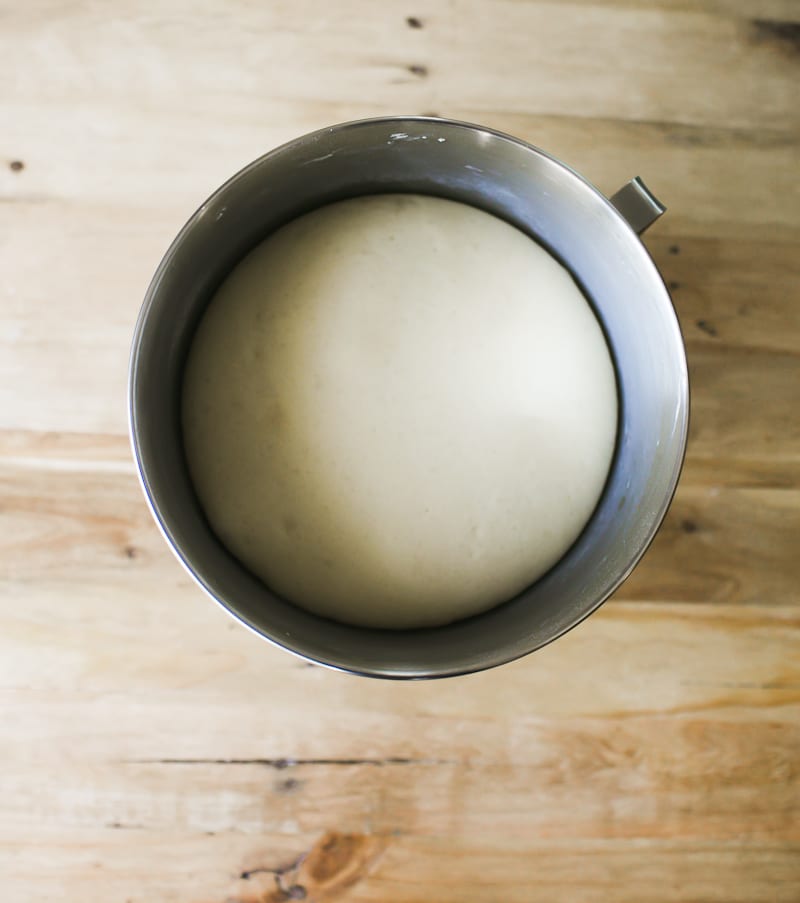 Sourdough sandwich bread dough, bulk rise