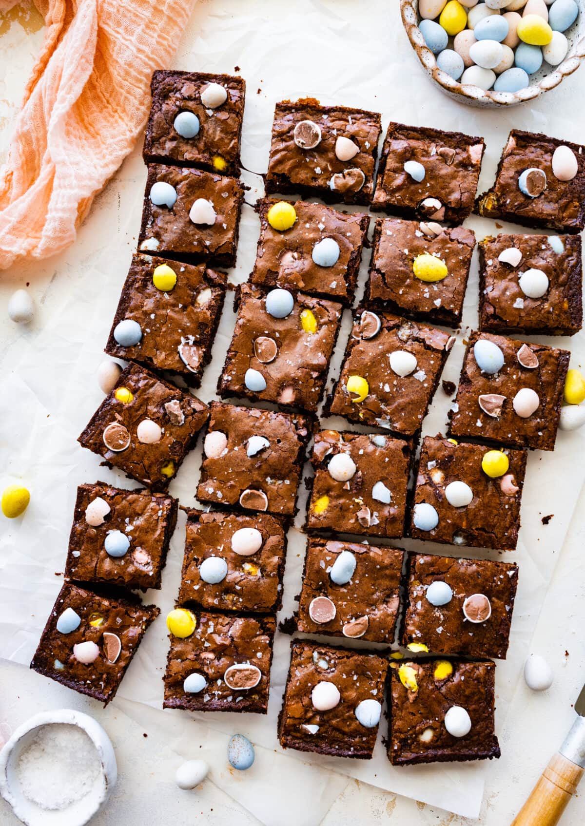 brownies with Cadbury mini eggs.