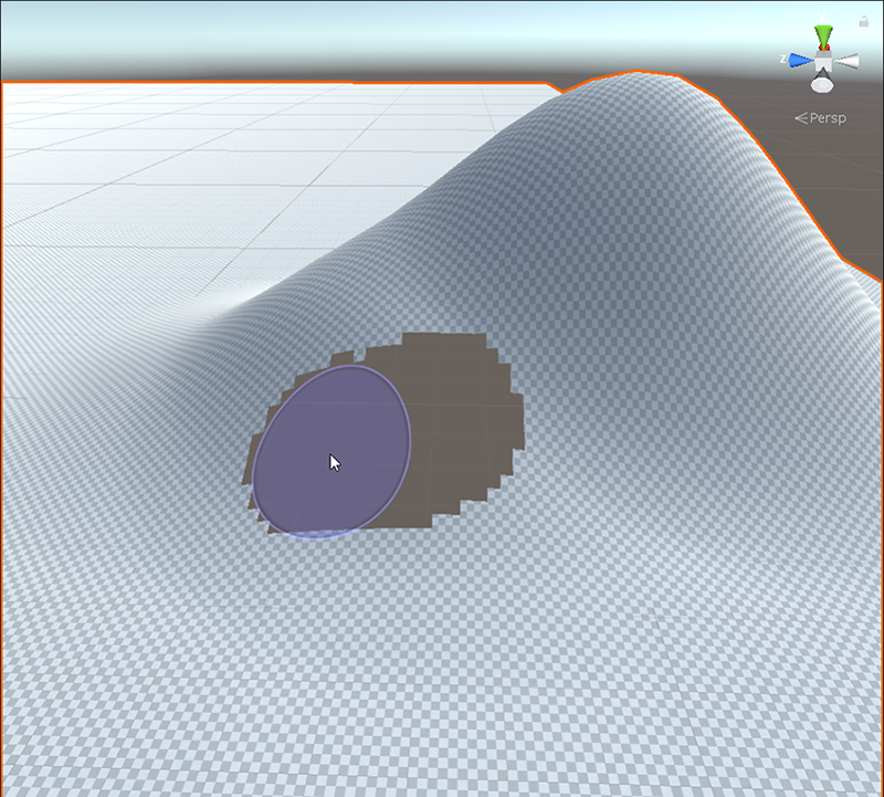 A hole painted on the side of a hill to allow a cave structure