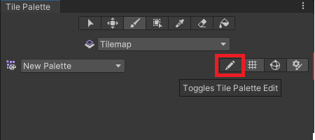 The Tile Palette Edit toggle.