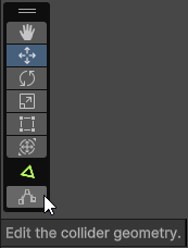 The Edit Collider icon located at the bottom of the Tools overlay.