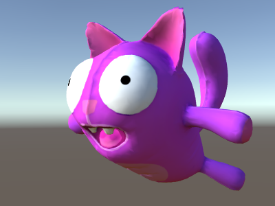 A cat-like character lit using ambient lighting.