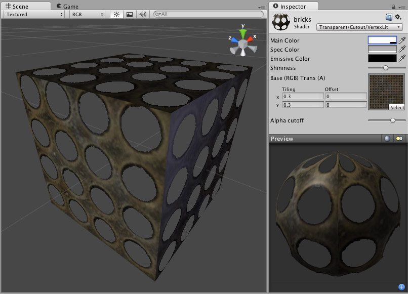 Transparent Cutout Vertex-Lit shader.