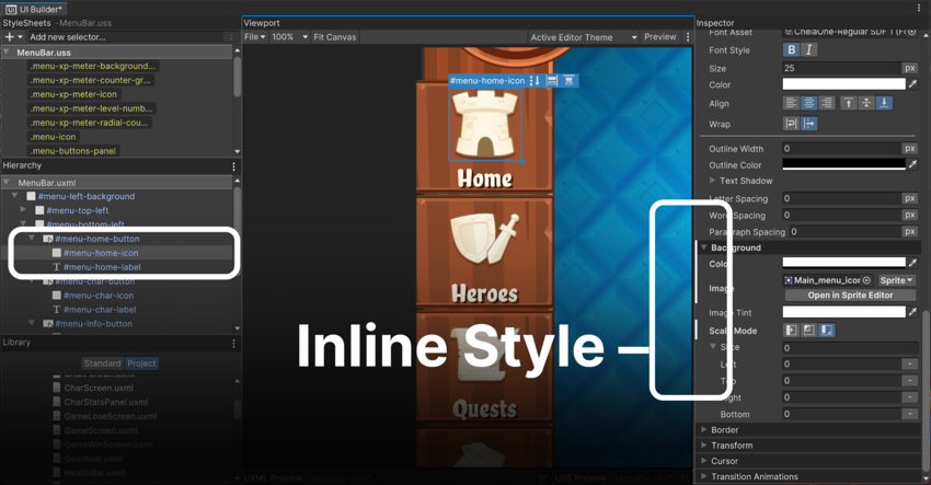 Inline styles are overrides.