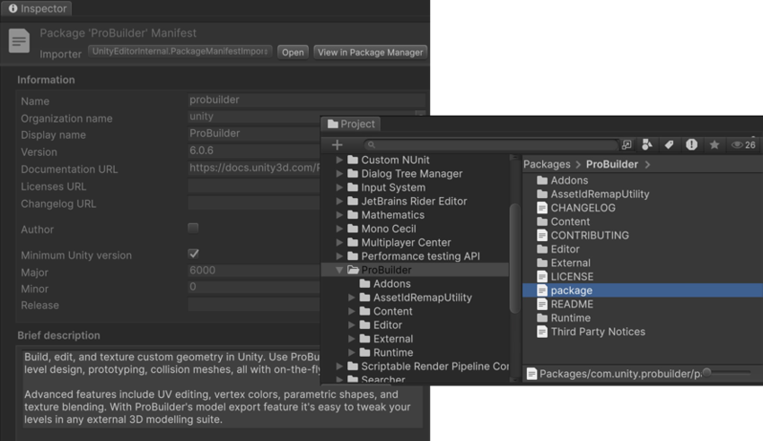 Inspecting a package manifest